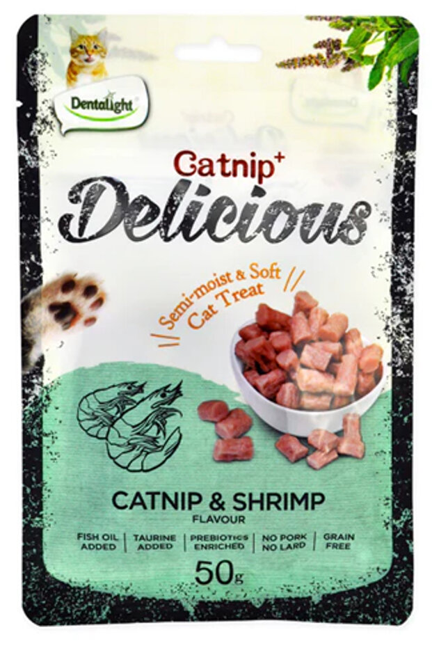 Catnip & Shrimp Flavour Semi Moist & Soft Cat Treat 50g