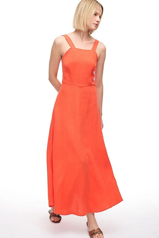 Holas Elbise 3865-Mercan - 2