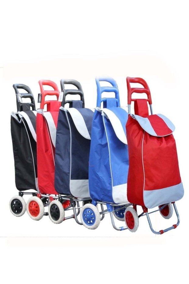 1Pcs Random Color Portable and Foldable Shopping Trolley Bag