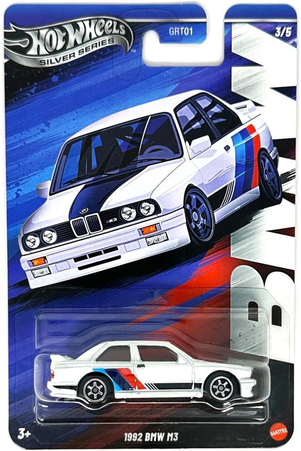 1992 Bmw M3 Silver Series Long Card Diecast Car