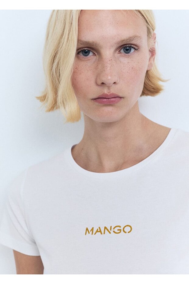 Pamuklu logolu tişört - 6