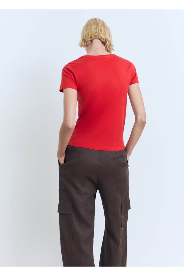 Pamuklu logolu tişört - 4