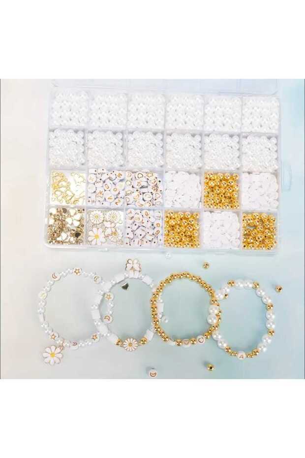 Pearl Beads Letter Beads and Spacers Jewelry Bracelet Making Kit Hobby Supplies New with Pearls