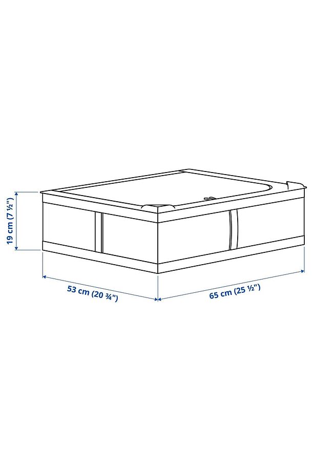 QUALİTY Fermuarlı Düzenleme Kutusu 63x53x19 Cm İkea Saklama Kutusu Polyester Hurç Koyu Gri - 3