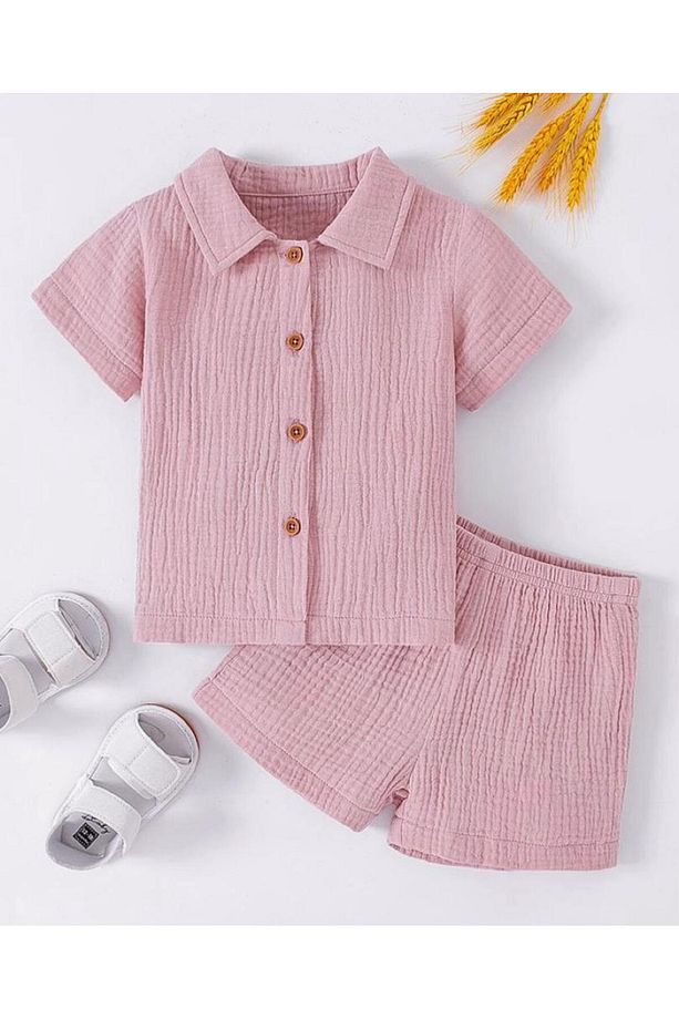 Kız Çocuk Müslin Şortlu Pijama Takımı - 1