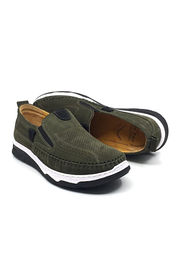 100% Leather Nubuck Men's Summer Orthopedic Comfortable Laceless Rok Shoes New Season 40-44