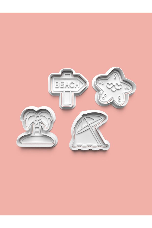 Beach Seaside Holiday Theme Cookie Mold and Sugar Dough Mold Set of 4