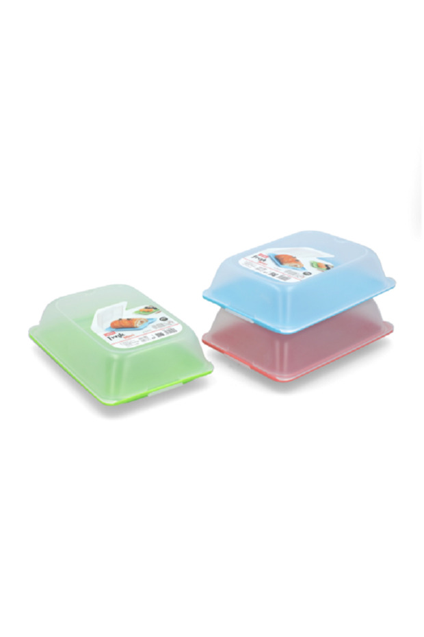 Stackable Rectangular Plastic Maxi Food Container Set Assorted Color - 2