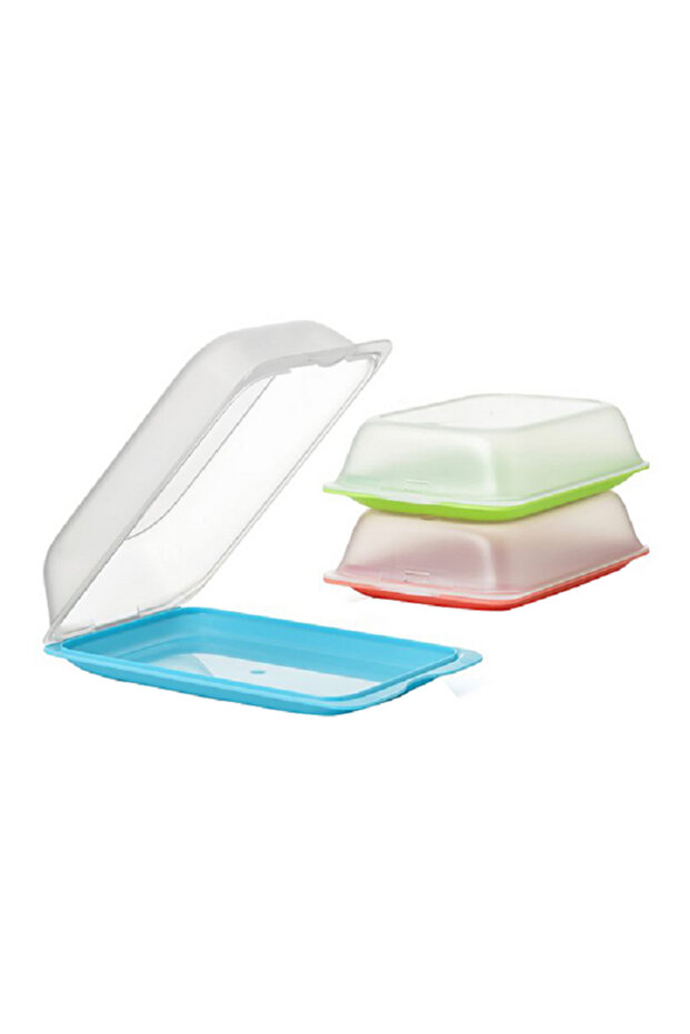 Stackable Rectangular Plastic Maxi Food Container Set Assorted Color - 2