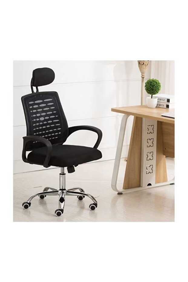 Adjustable Office Chair With Backrest Function Black 49x49x70cm - 2