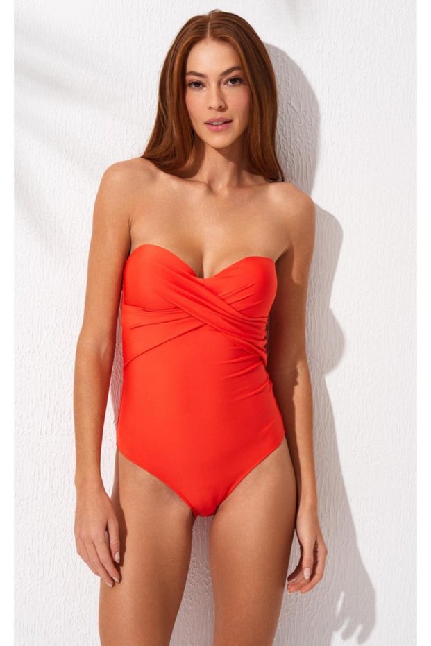 New Season Bandy Covered Strapless Swimsuit 2025 Summer Season 241124