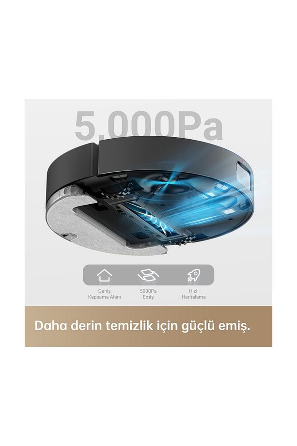 DreameZ 5000 PA En Hızlı Bot D10S Plus Çöp İstasyonlu Akıllı Robot Süpürge , HEPA 13 - 7