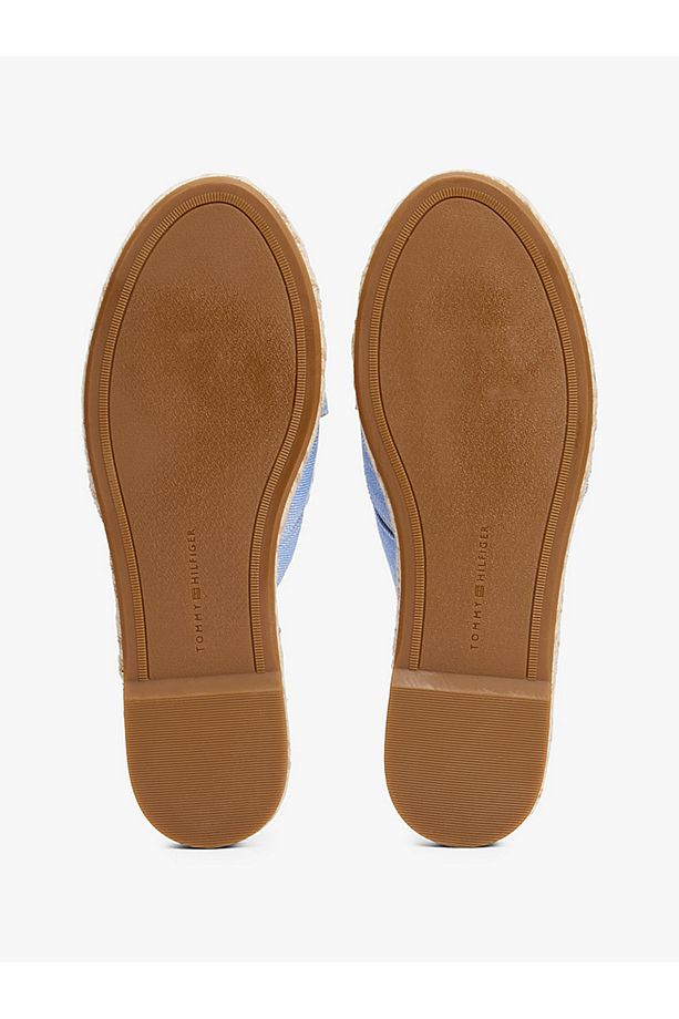 Chambray Crossover Espadrille Mules - 5