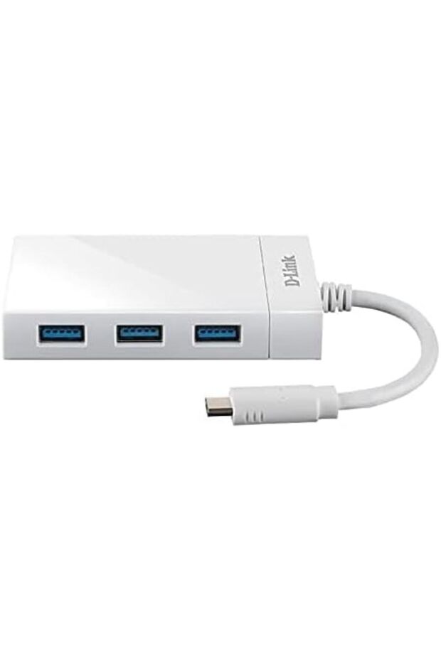 Usb‑C To 3‑Port Usb 3.0 Hub, 1 Port Gigabit Ethernet Adapter Hub Dub-D410 - 1