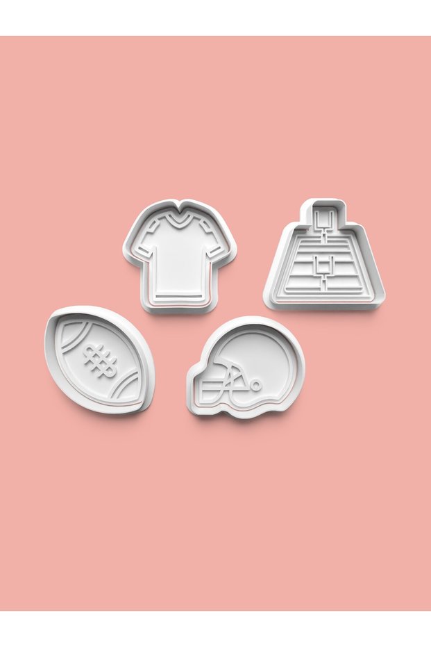 American Football Cookie Mold and Sugar Dough Mold Set of 4