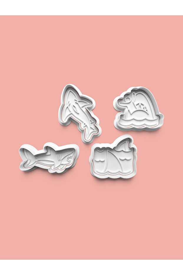Shark Figure Cookie Mold and Sugar Dough Mold Set of 4 0358-Set
