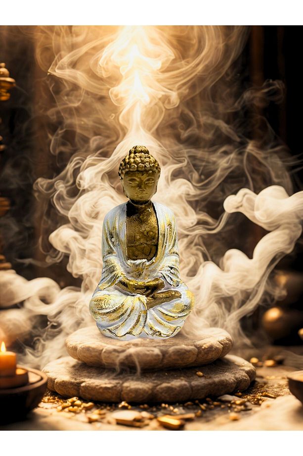 Lüks Meditasyon Şans Bereket Buda Biblo Heykel Vitrin Masa Süsü - 1