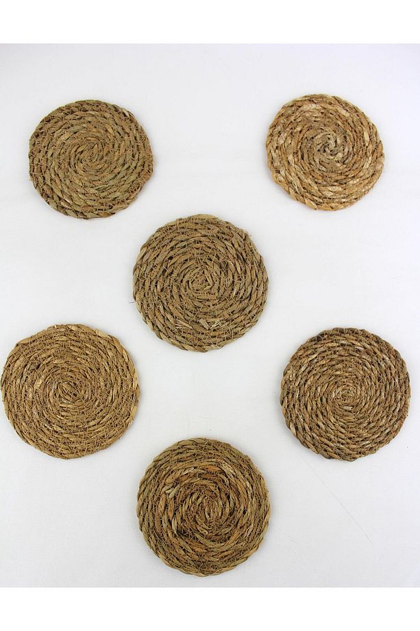 6 Lı Hasır Çay Altlığı Çay Tabak 10,5cm - 1