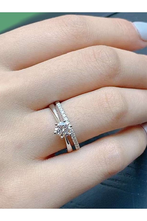 1 Carat Mozanit Pırlanta Tek Taş Yüzük Gra Sertifika - 2