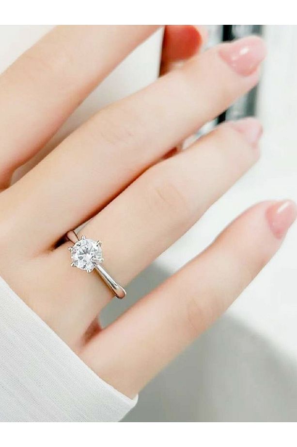1 Carat Mozanit Pırlanta Tek Taş Yüzük Gra Sertifika - 3