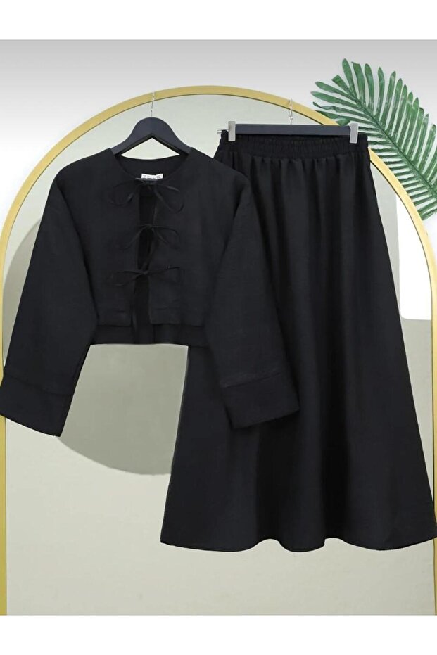 ModaPerla üç bağlamalı sofia keten takım - 1