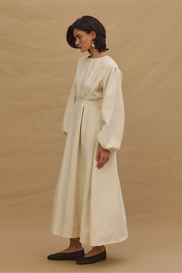 Beli Pensli Elbise Krem - 7