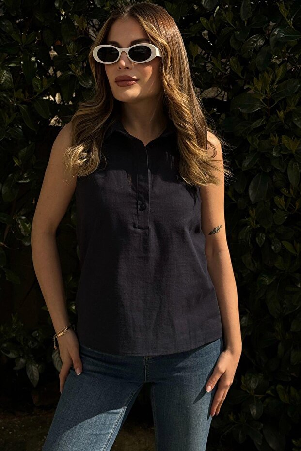 Women's Linen Blouse - 700-Ss22-7158