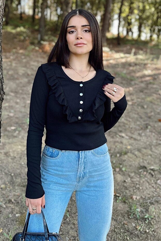 Women's Black Blouse - 700-K7113