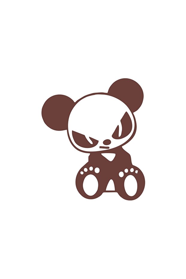 Angry Panda Car Sticker 17X17 cm Brown
