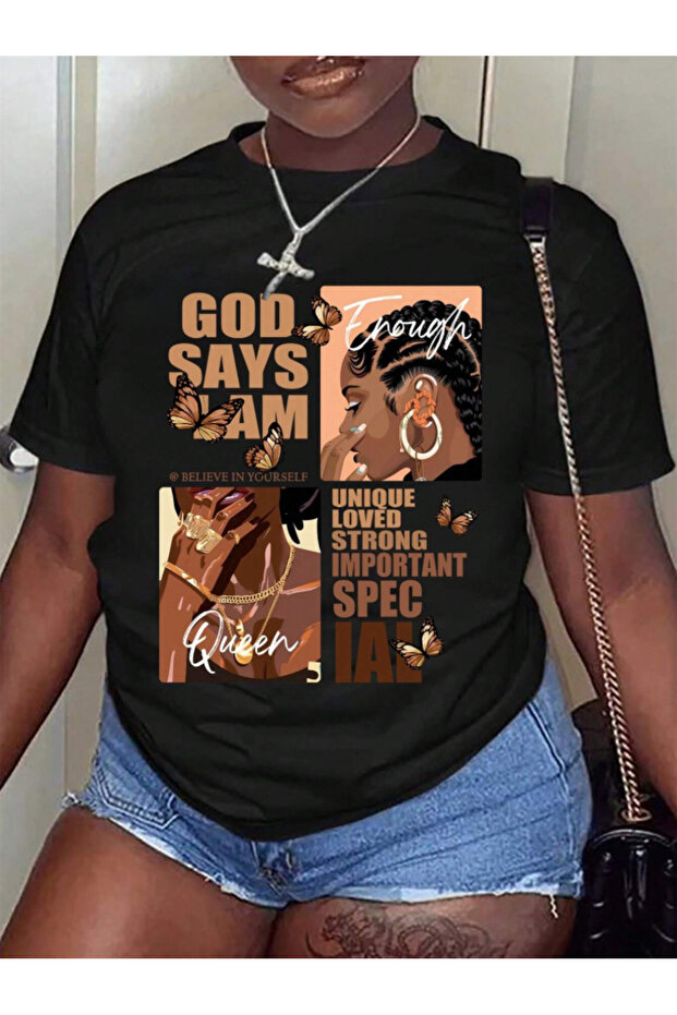 Unisex Men/Women Godsays Custom Printed Oversize Cotton T-Shirt