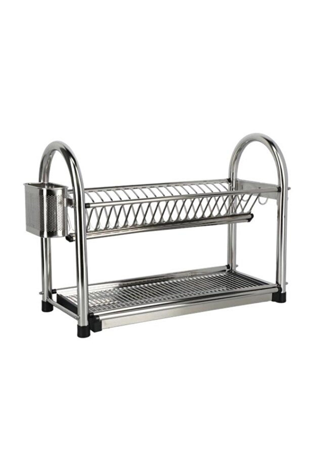 رف أطباق بارفيه كبير ذو طبقتين فضي DQ-6264A2 - 4