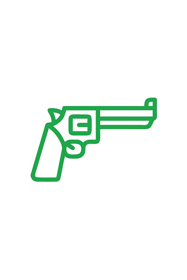 Pistol Car Sticker 17X17 cm Green