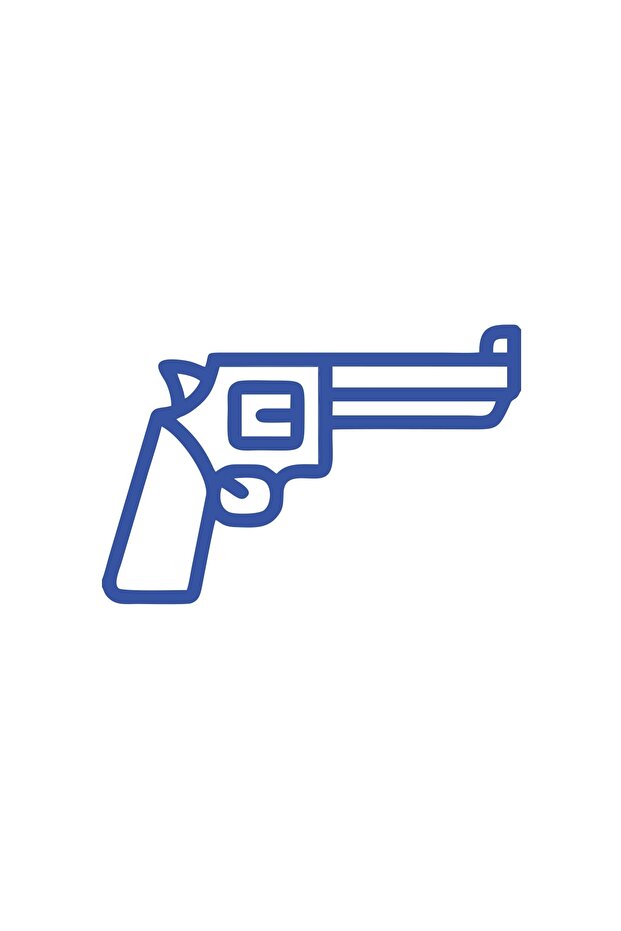 ملصق سيارة مسدس مقاس 17x17 سم أزرق