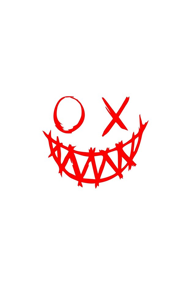 Devil Smiling Face Car Sticker 17X17 cm Red
