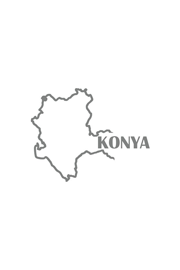 Konya Map Car Sticker 17X17 cm Gray