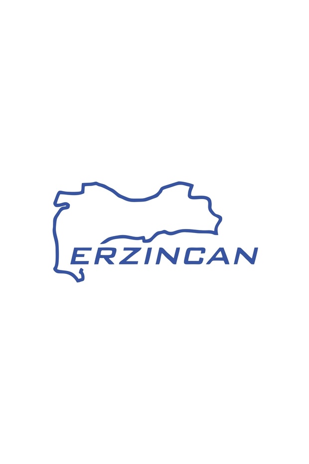 Erzincan Map Car Sticker 17X17 cm Blue