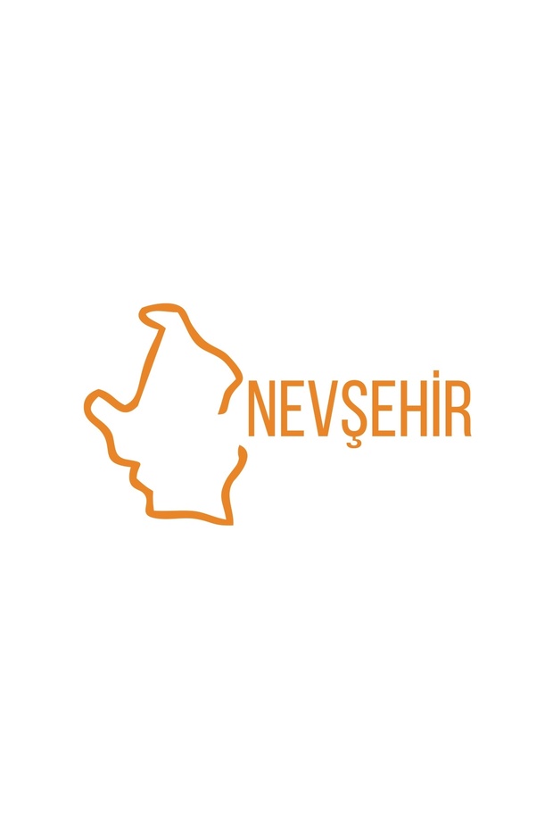 Nevşehir Map Car Sticker 17X17 cm Orange