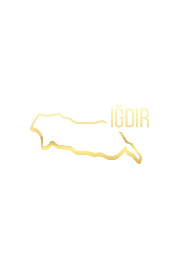 Iğdır Map Car Sticker 17X17 cm Gold