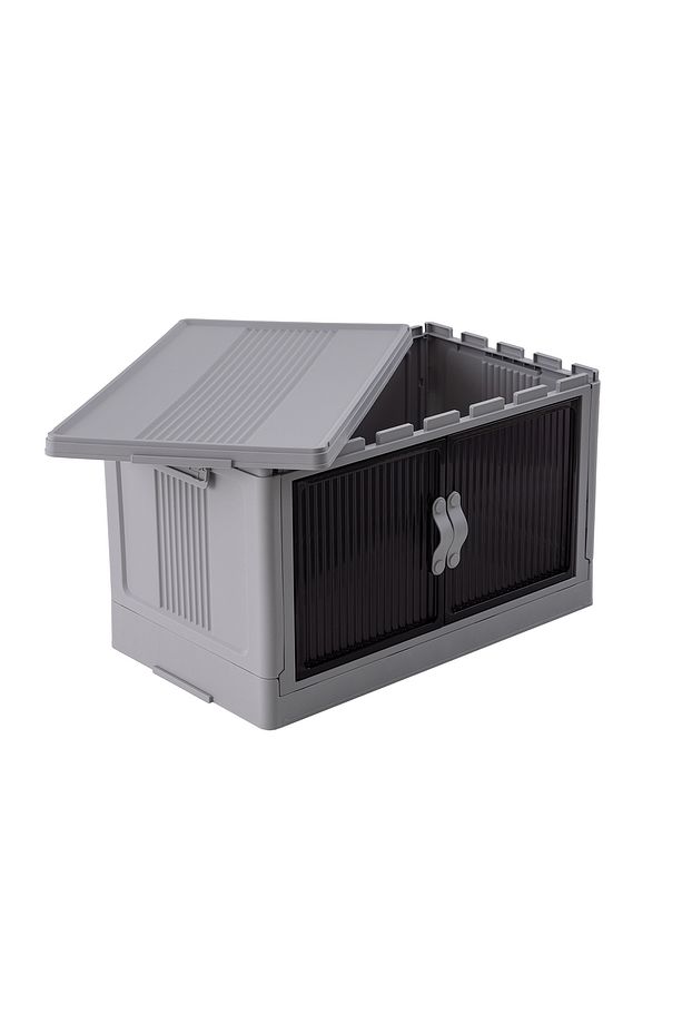 Davin 4 Katlı Portatif Kapaklı Dolap - Soft Gri - 5