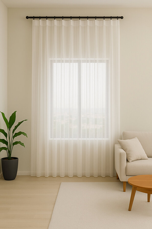 New Serra Tulle Curtain 300X270 White
