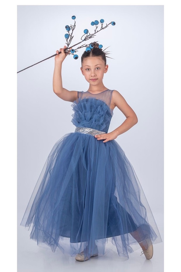 Girls' Ruffle Evening Dress