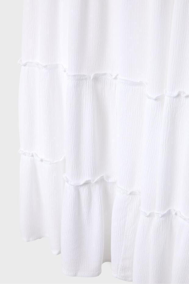 Panelli dökümlü midi etek - 7