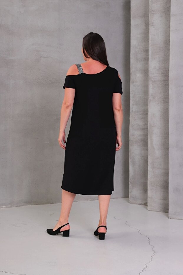 Askılı Cep Detaylı Elbise - 4