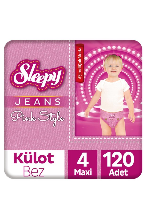 Pink Jeans Panty Diapers 4 Number Maxi 4-Piece Jumbo 120 Pieces
