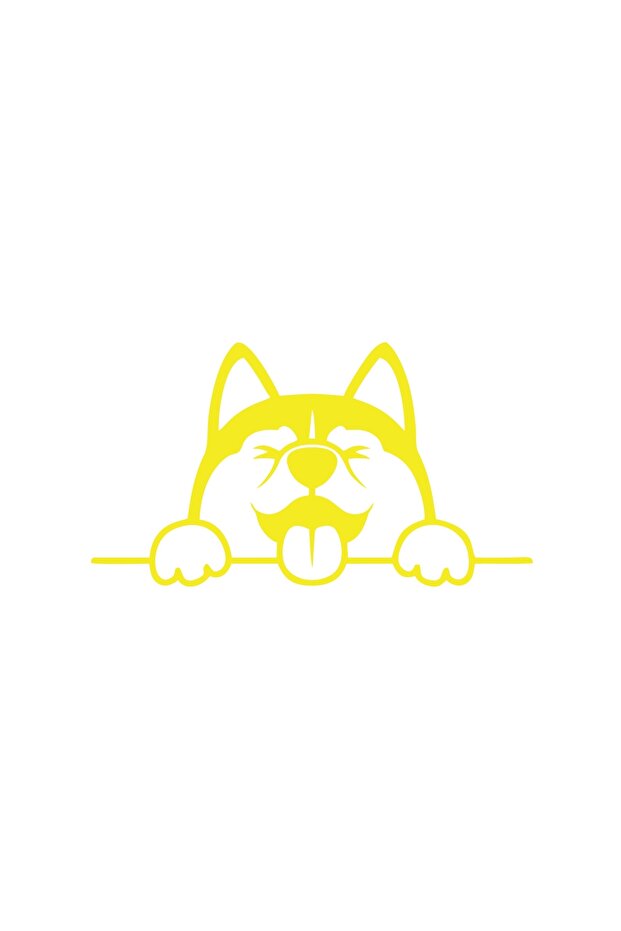 Dog Car Sticker 17X17 cm Yellow