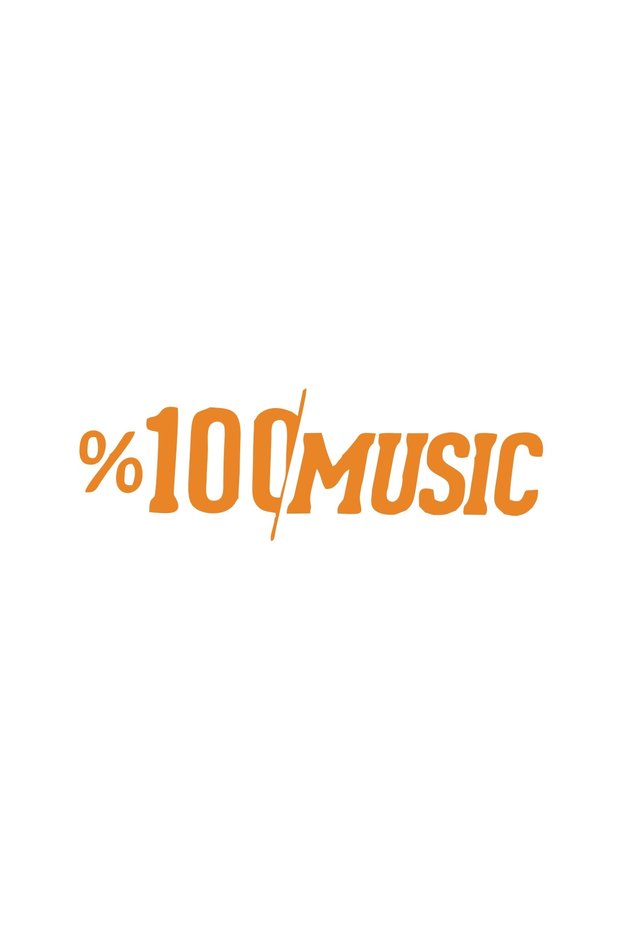 100% Music Car Sticker 17X17 cm Orange