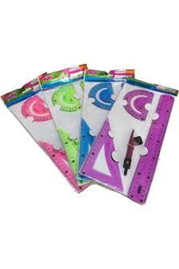 ELASTİK ÇİZİM TAKIMI 30CM PERGELLİ - 1