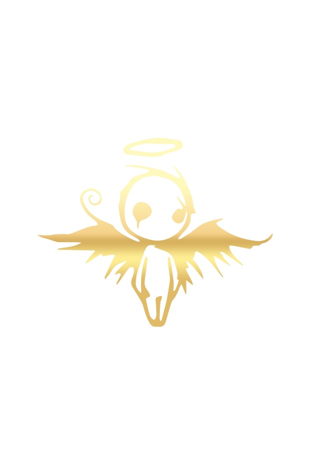 Scary Angel Sticker 17X17 cm Gold