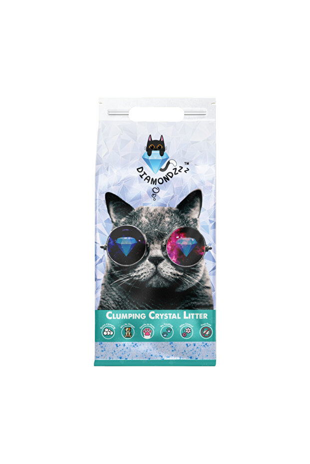 NutraPet Diamondzzz Clumping Cat Litter Silica Gel Unscented - 2.7kg