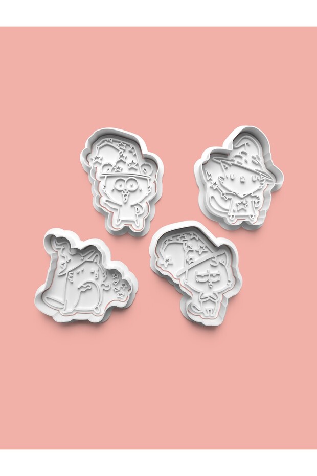 Wizard Cat Cookie Mold and Sugar Dough Mold Set of 4